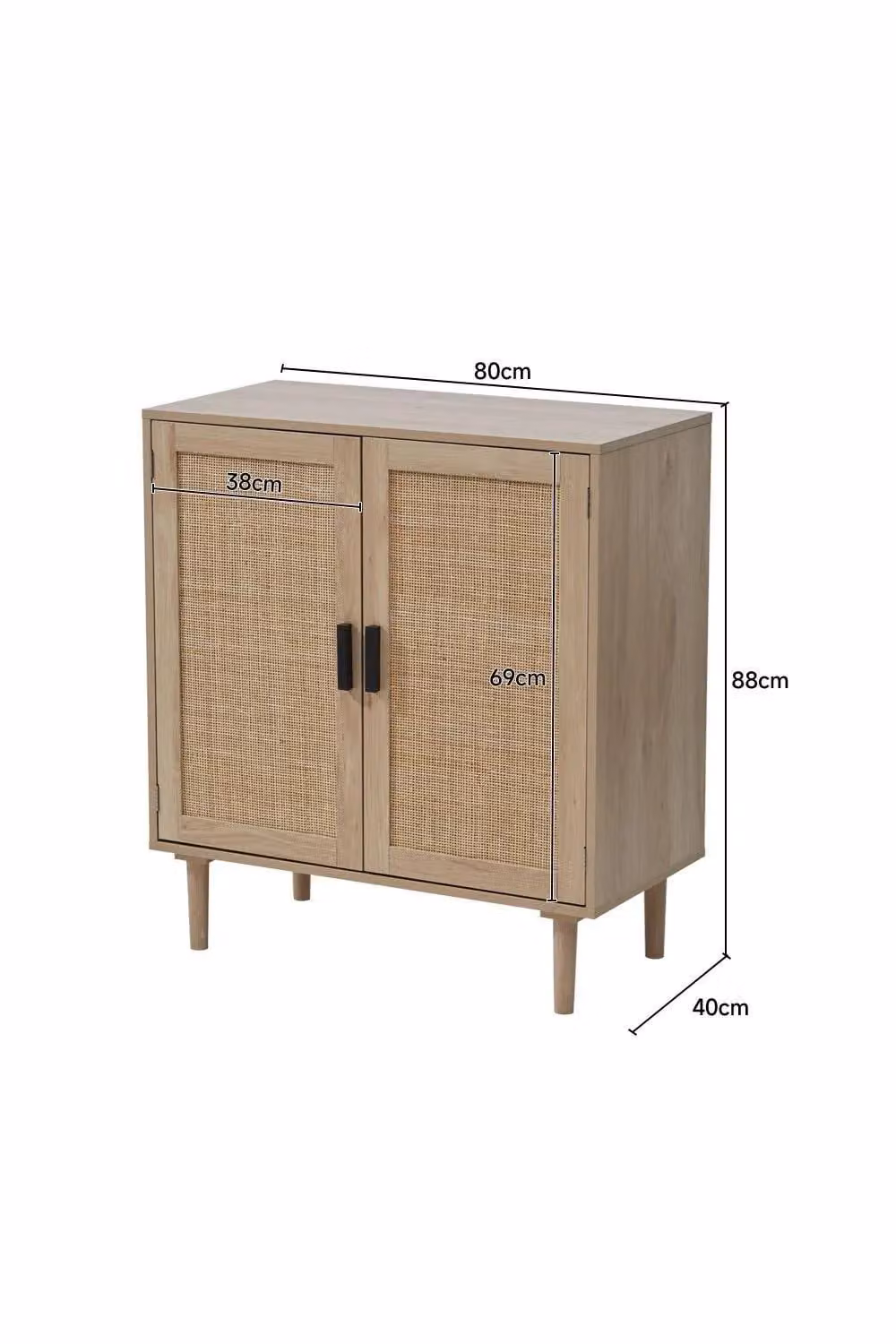 H&O Direct Modern Oak Rattan Sideboard in Brown – 2