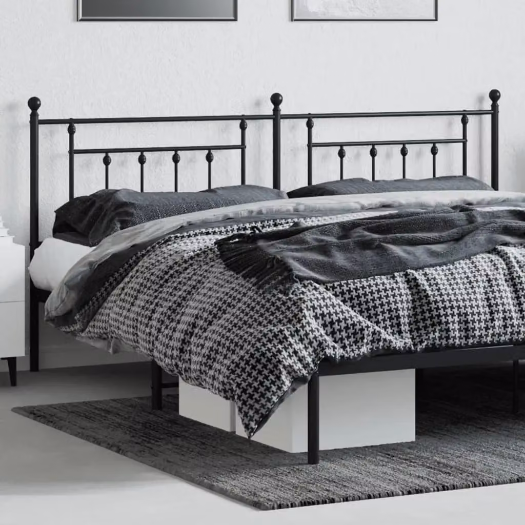 Berkfield Home Classic Metal Headboard in Black, 193 cm – 3
