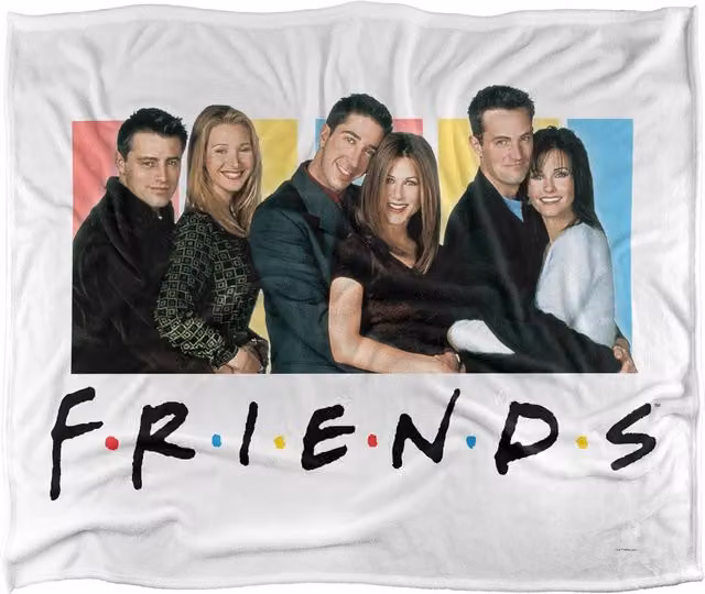 Friends It's All About Officially Licensed Silky Touch Super Soft White Throw Blanket, W: 152 cm, D: 127 cm