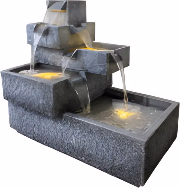 Tranquility Aoriana Grey Rectangular Tabletop Cascade Water Feature