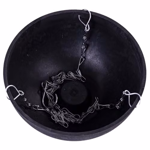 Garden Gear Charcoal Marble Effect Hanging Basket Set of 2, Grey and Black UV Frost Resistant Outdoor Planters with 50cm Chain – 4