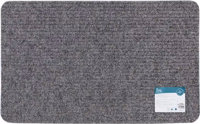 JVL Delta Indoor Mat, Grey, W: 50 cm, D: 80 cm