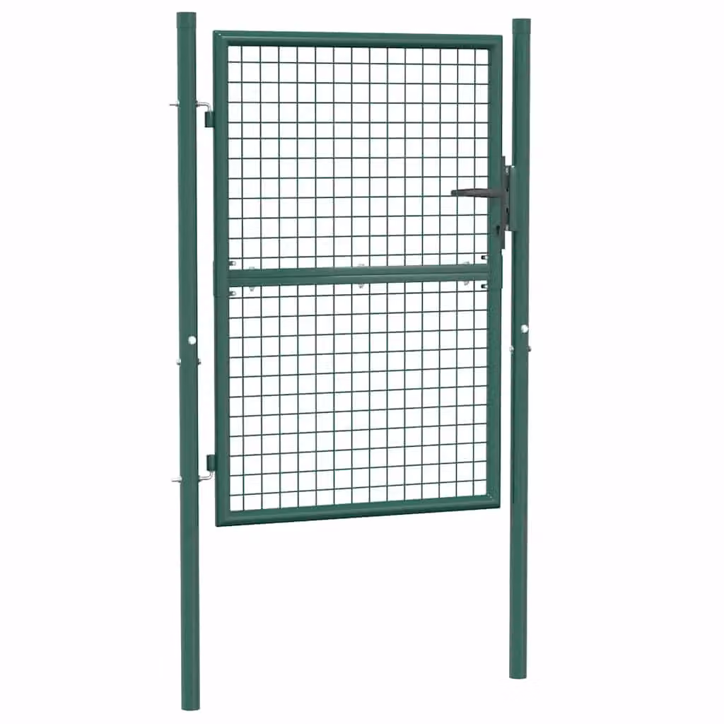 Berkfield Home Green Steel Single Swing Fence Gate W: 100 cm, H: 125 cm – 2