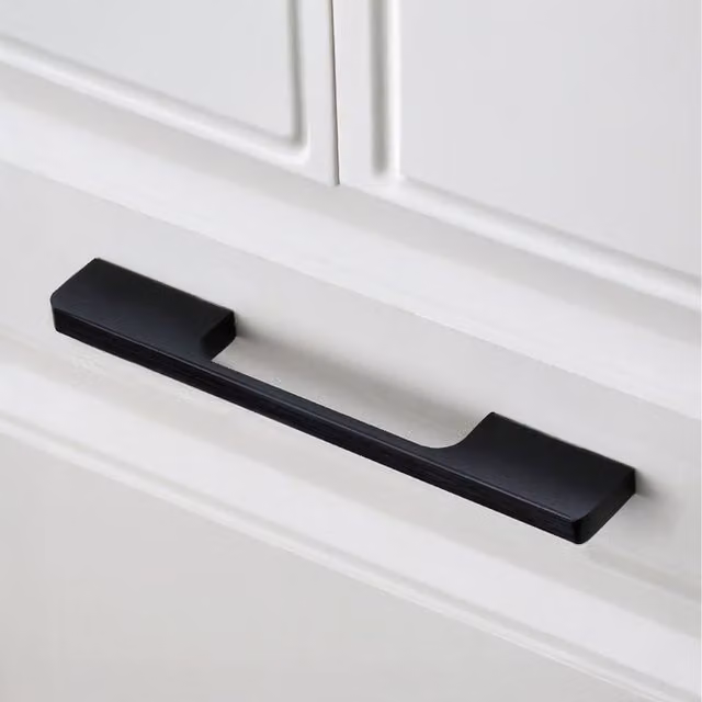 Lifeideas 2-Piece Matte Black Aluminium Alloy Furniture Bar Handles, W: 15 cm, D: 2.5 cm, H: 0.7 cm