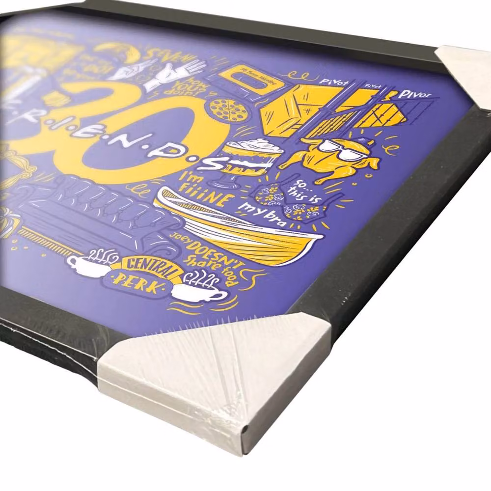 Friends 30 Years Infographic Framed Paper Poster in Purple – 2