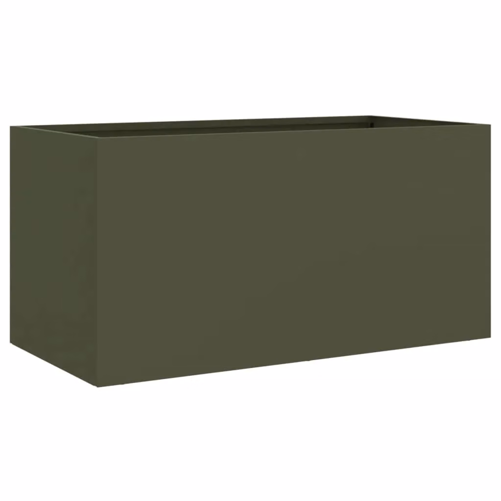 Berkfield Home Steel Planter Tub in Green, W: 62 cm, D: 30 cm, H: 29 cm – 2