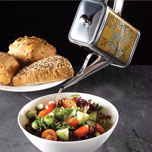 KitchenCraft Stainless Steel Oil Drizzler Can in Silver, Yellow and Multicolour – 3