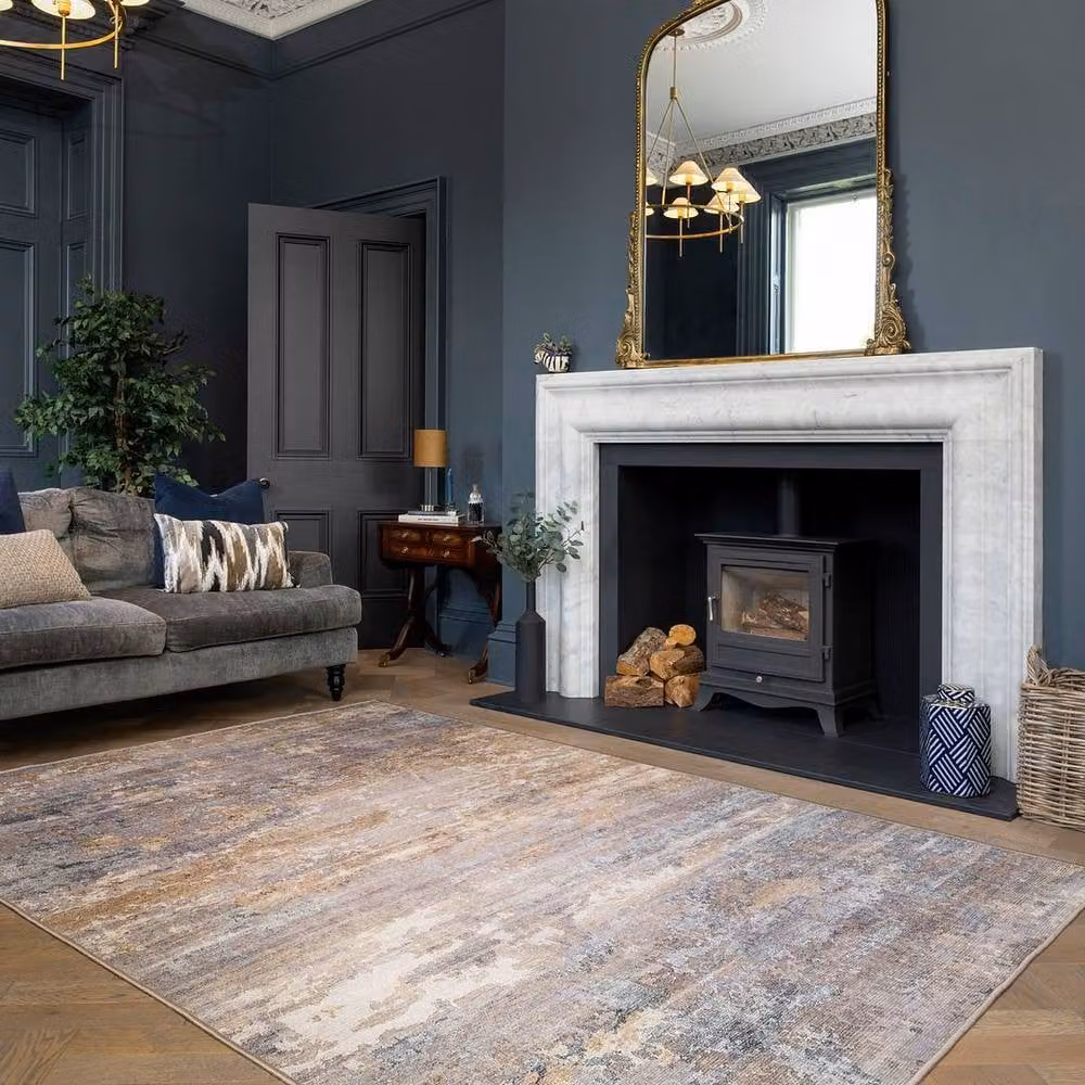 Kukoon Grey and Beige Distressed Soft Pile Vintage Area Rug, W: 280 cm, D: 380 cm – 2