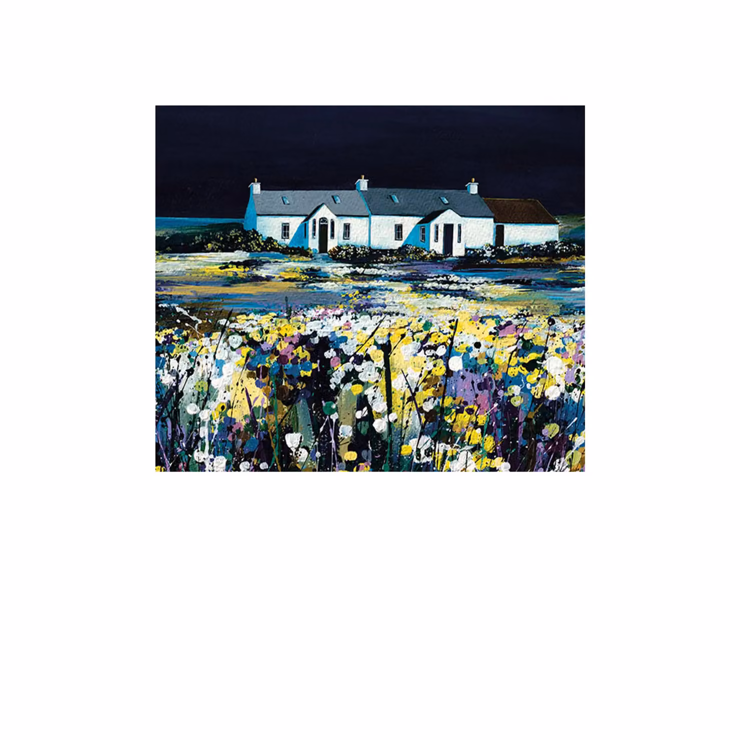 Avril Thomson Smith Moonlight Shimmer Multicolour Floral Botanical Paper Print – 2