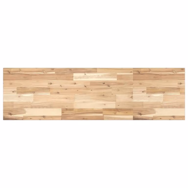 Berkfield Home Untreated Solid Acacia Wood Bathroom Vanity Top in Brown, W/D/H: 120 x 40 x 2 cm
