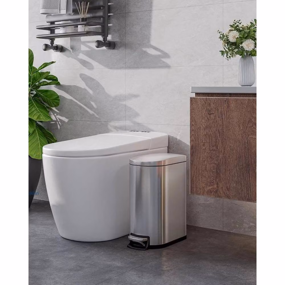 KORVIXA 10L Stainless Steel Pedal Dustbin in Silver – 2