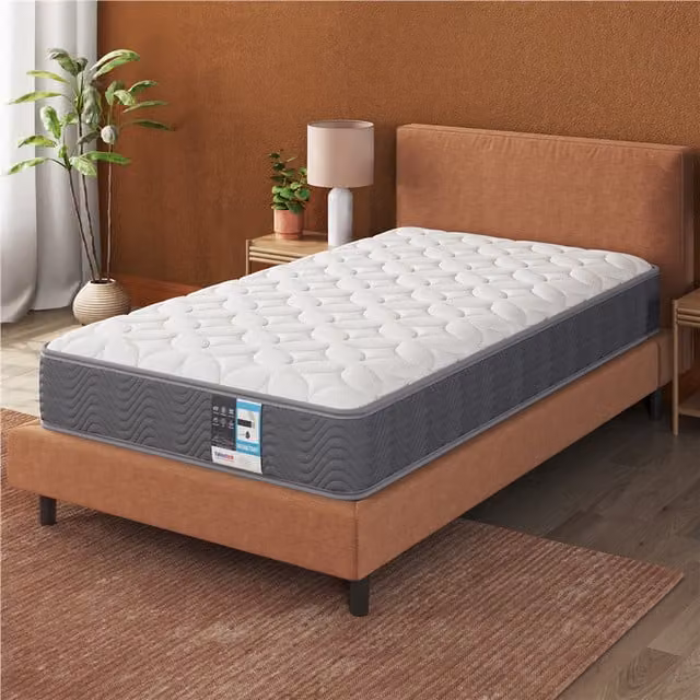 Yaheetech Grey Hybrid Medium Firm Pocket Spring Mattress, W/D/H: 90 x 200 cm