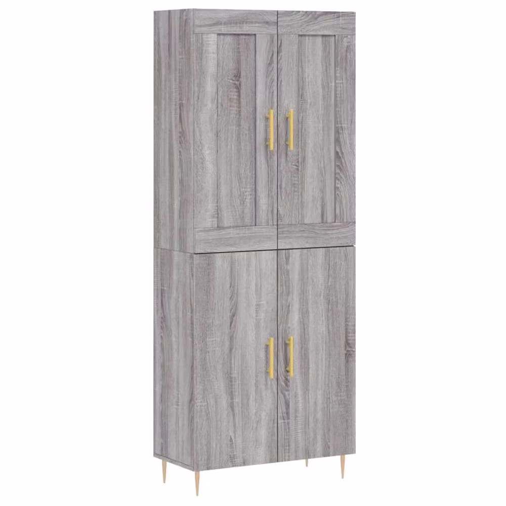 Berkfield Home Sonoma Highboard in Grey, W: 69.5 cm, D: 34 cm, H: 180 cm – 2