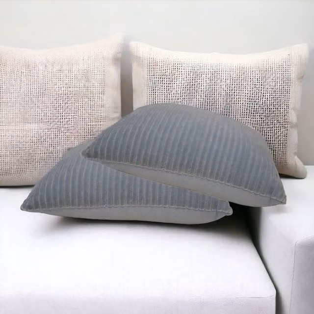 Artisan Furniture Set of 2 Grey Cotton Square Cushions