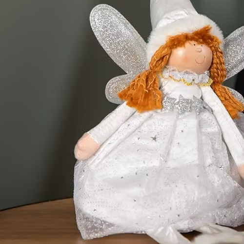 Samuel ALEXANDER Soft White Fairy Magic Christmas Tabletop Decoration with Dangly Legs, Height: 30 cm – 5