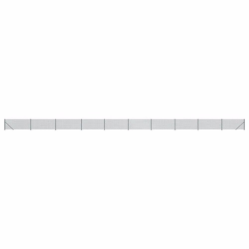 Berkfield Home Durable PVC-Coated Galvanised Steel Chain Link Fence with Flange, Green, H: 110 cm, W: 25 m – 2