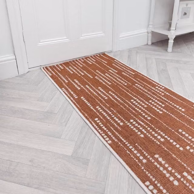 runrug Aperol Spritz Reversible Carpet Runner Rug in Terracotta Orange, W: 70 cm, L: 270 cm – 1