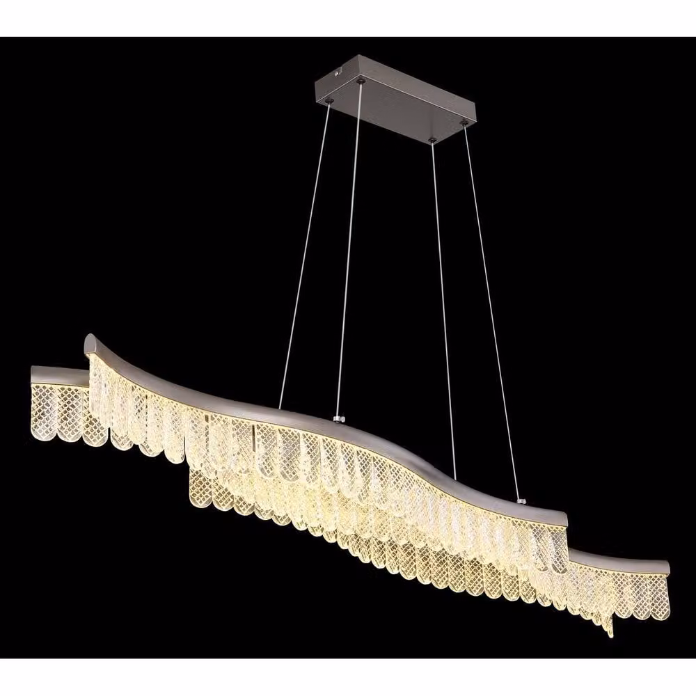 Netlighting Juliet LED Pendant Ceiling Light in Grey and Transparent Crystal – 2