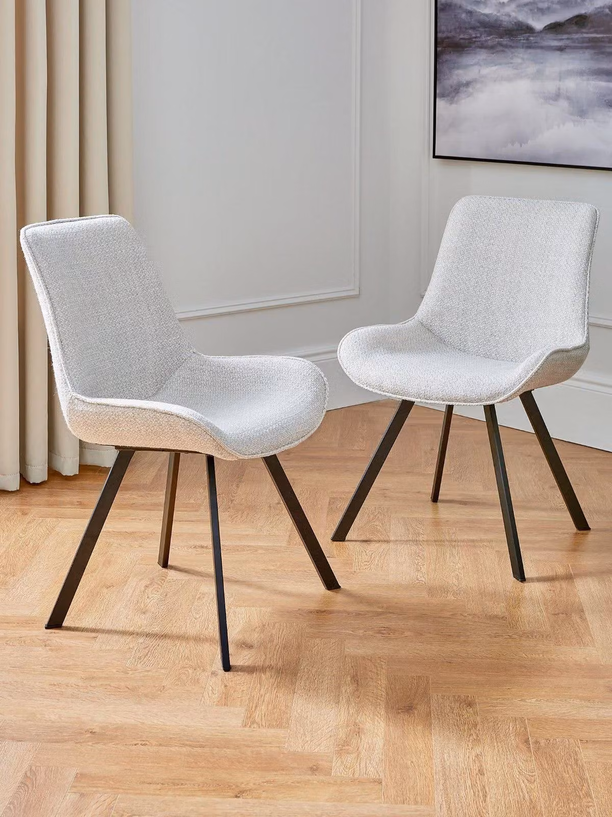 The Very Collection Scandinavian Fabric Chairs in Grey and Black