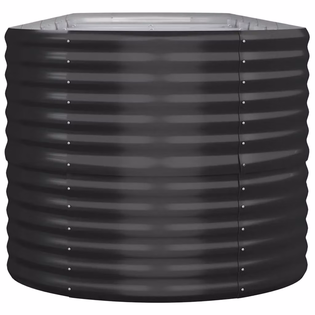 Berkfield Home Garden Anthracite Black Powder-coated Steel Raised Bed W/D/H: 440 x 80 x 68 cm – 3