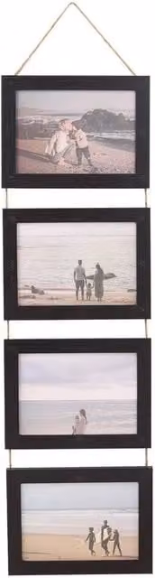 PAWNORA Modern Rectangular Wood Wall Hanging Picture Frames in Black – 1