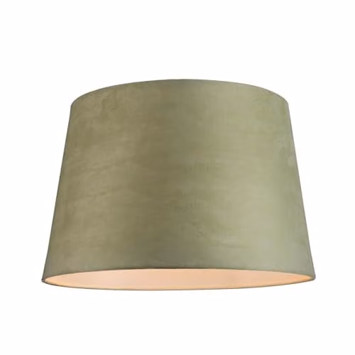 Happy Homewares Modern Green Velvet Fabric Cylinder Drum Lamp Shade with White Lining, W/D/H: 30 x 30 x 20 cm