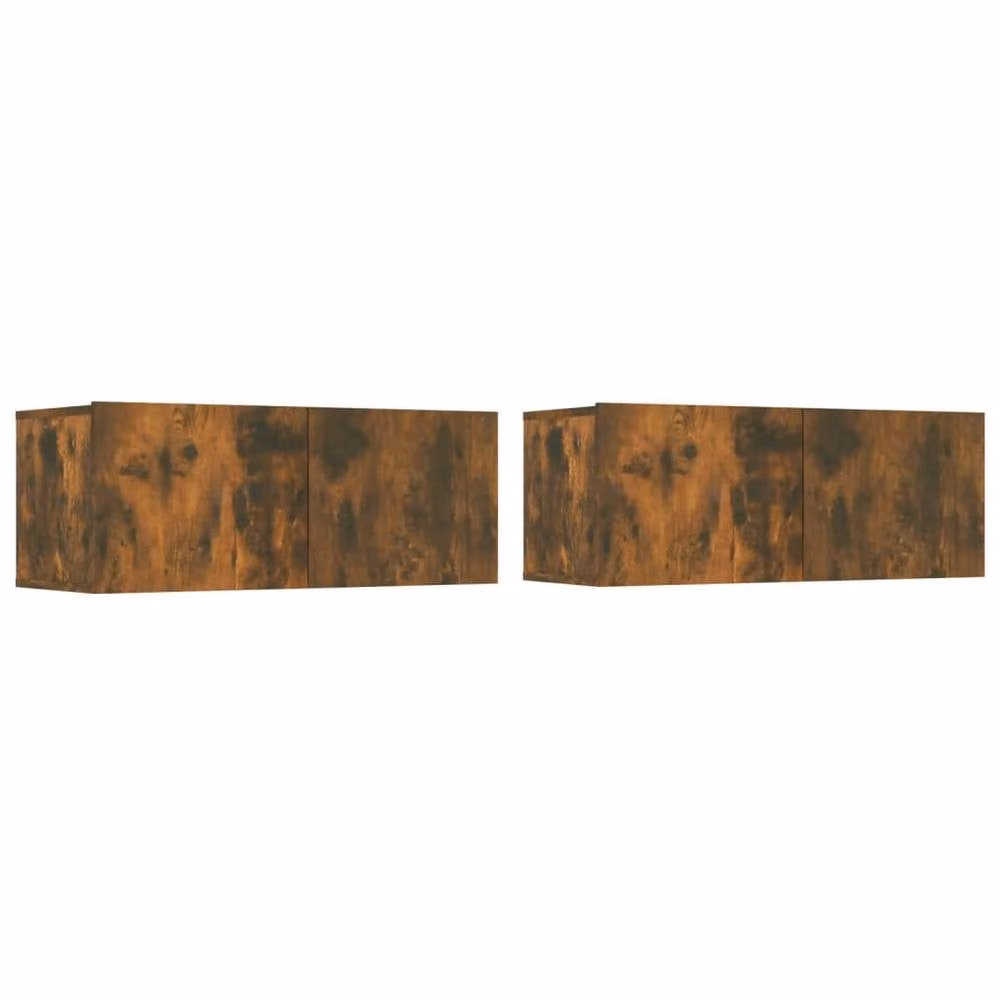 Berkfield Home 6 Piece Smoked Oak TV Cabinet Set in Brown – 1