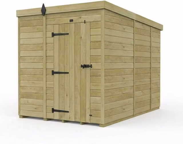 Buttercup Farm Brown Timber Pent Garden Shed with Single Door and No Windows W/D/H: 274 x 183 x 210 cm – 1