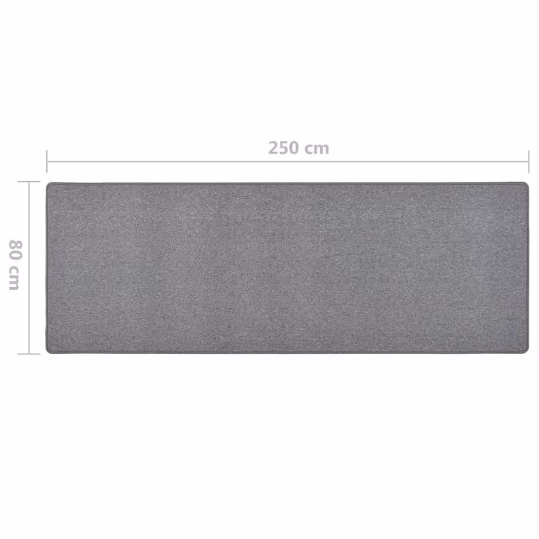 Berkfield Home Grey Polypropylene Carpet Runner, W: 80 cm, L: 250 cm