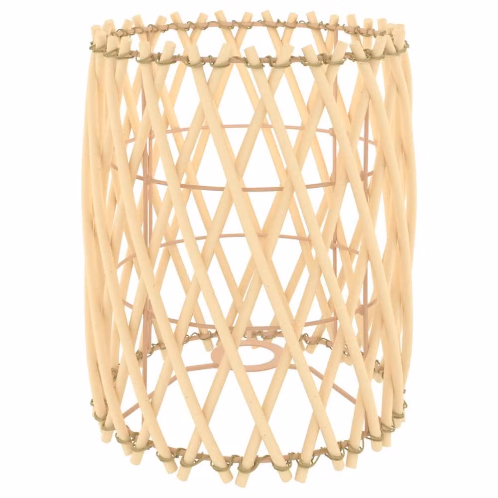 Berkfield Home Round Wicker Lamp Shade in Beige and Sand, W/D/H: 23 x 23 x 28 cm – 3