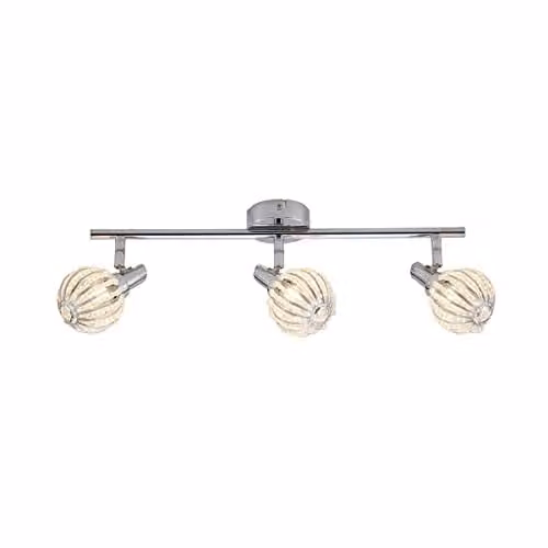 Netlighting Lopez Classic 3 Light Bar Pendant Ceiling Light in Silver and Grey with G9 Bulbs