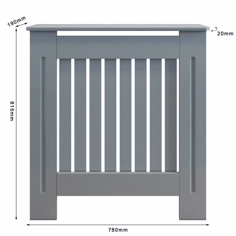 ERGOVEXA Grey MDF Radiator Cover Cabinet with Vertical Grill Shelf – 2