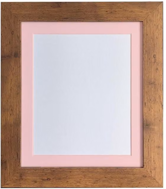 Frames & Mirrors 4U Metro Vintage Wood Frame with Pink Mount for A4 Images in Walnut – 1