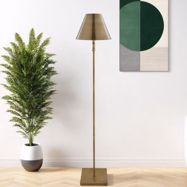 Pagazzi Lustre Rechargeable LED Floor Lamp in Gold/Brass, Dimmable