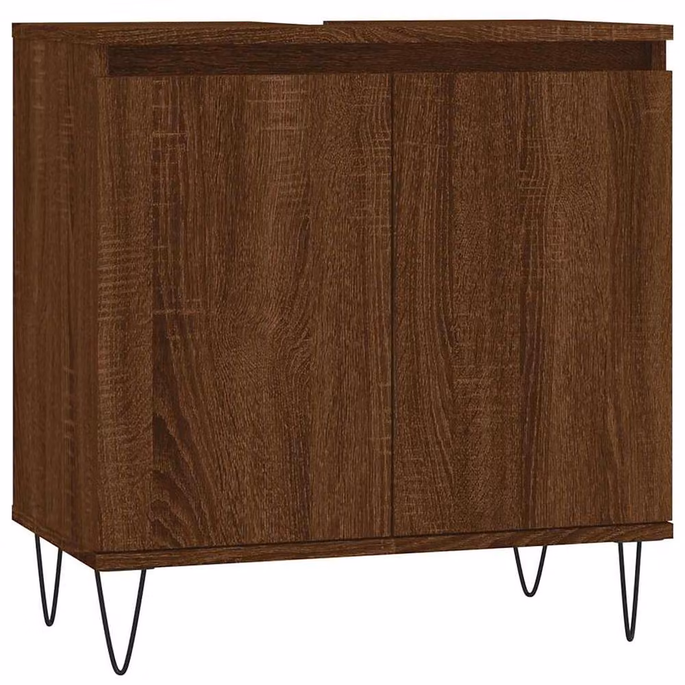 Berkfield Home Durable Brown Oak Bathroom Cabinet W/D/H: 58 x 33 x 60 cm – 2