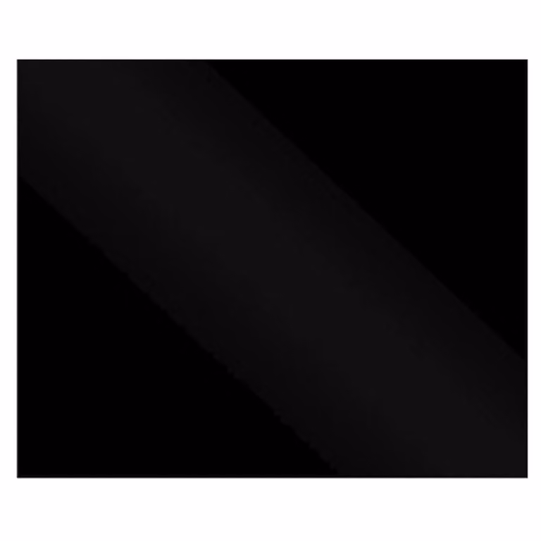 SIA Black Glossy Toughened Glass Kitchen Splashback W: 90 cm, H: 75 cm