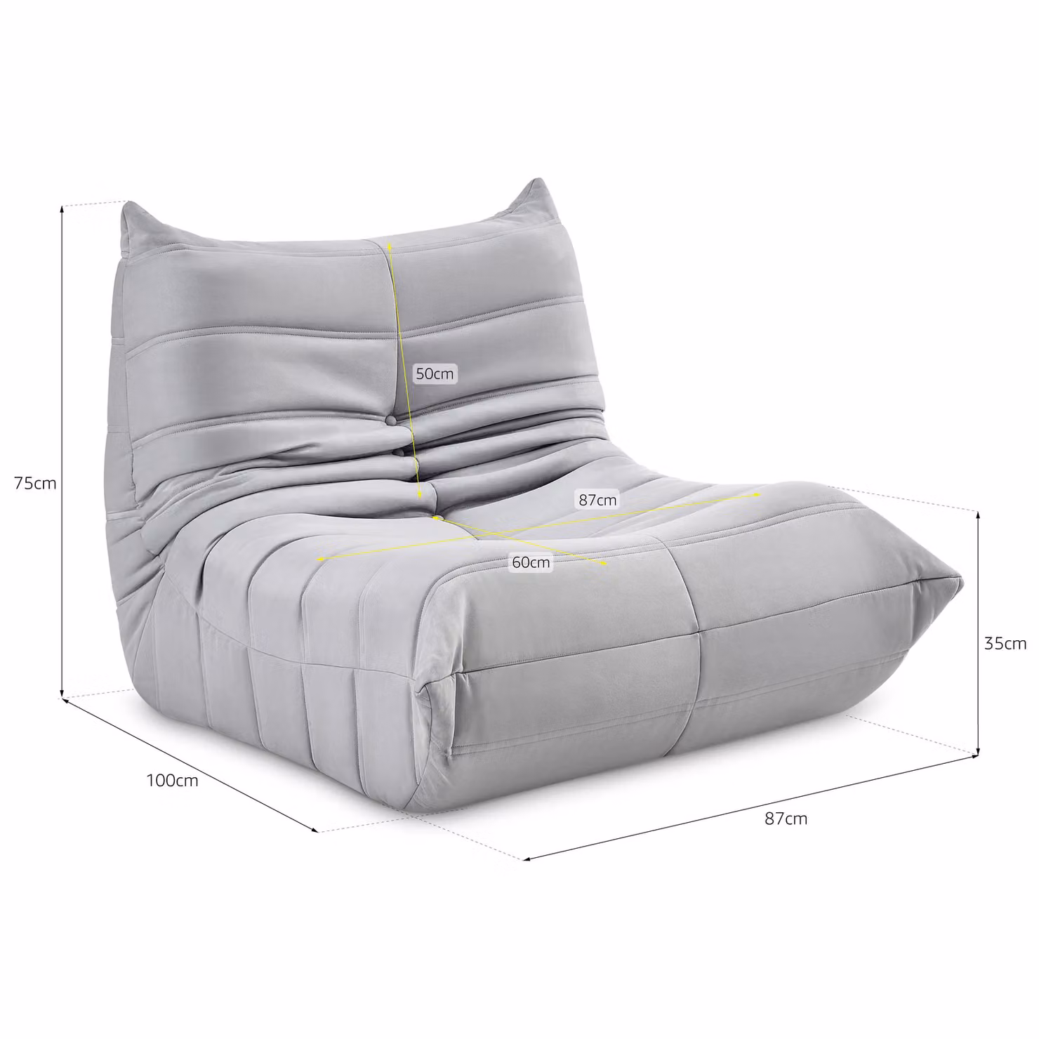 Bravich LTD Cocoon Lounge Chair in Grey Microfibre Fabric – 2