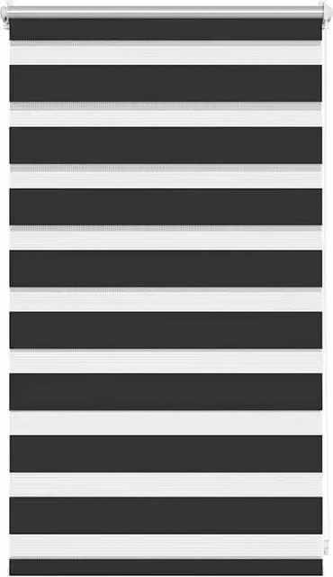 Berkfield Home Zebra Day and Night Blind in Black and White, W: 50 cm x H: 100 cm