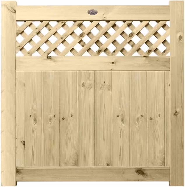 Premier Garden Supplies URBAN Interlocked Tongue Groove Treated Garden Gate with Diamond Trellis Top, Height: 120 cm
