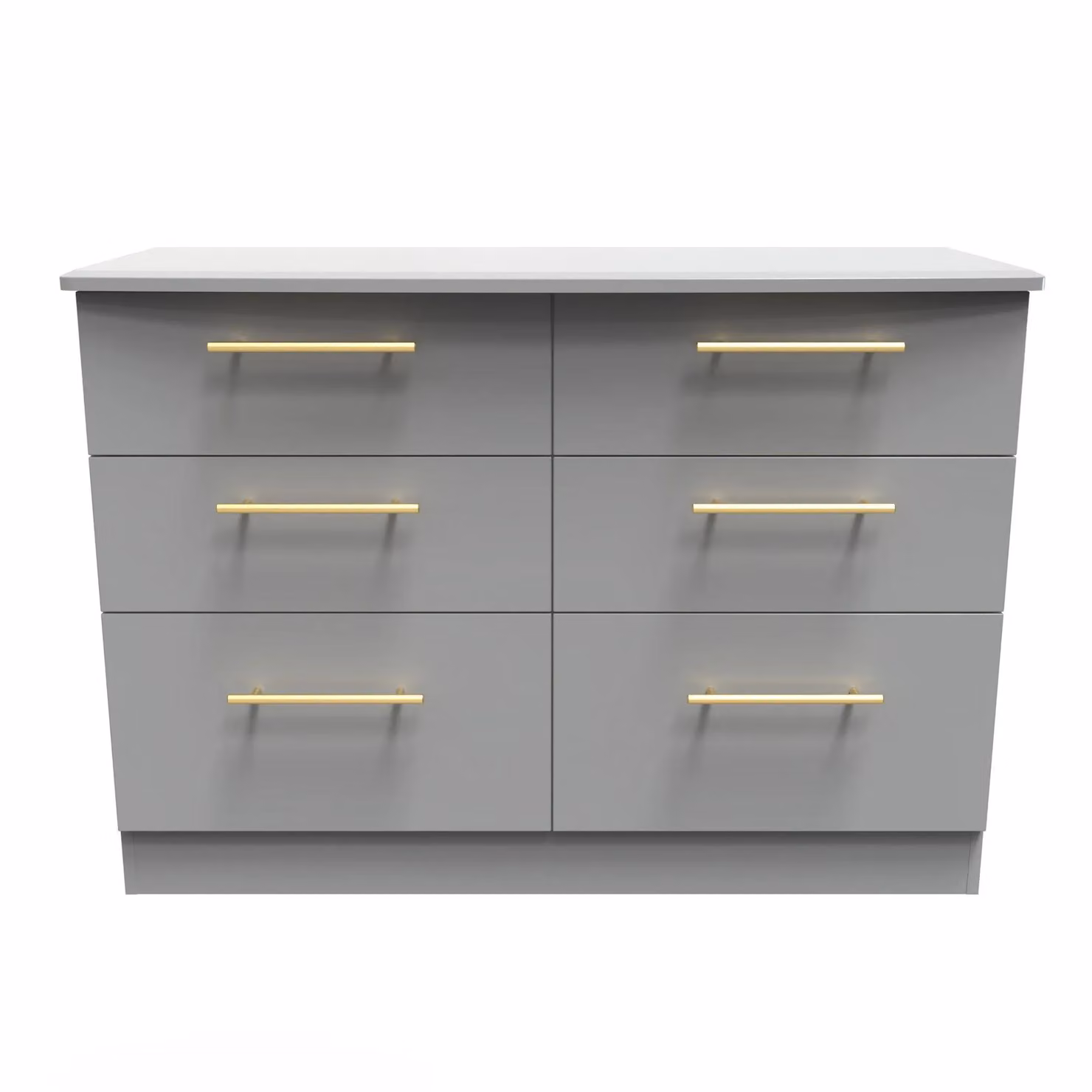 Helmsley 6 Drawer Wide Chest in Dark Grey with Gold Accents, Ready Assembled – 2