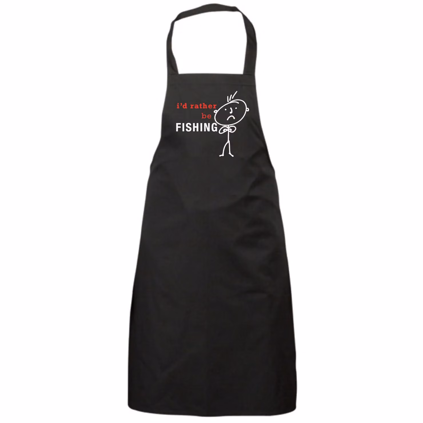 60 Second Makeover Men's I'd Rather Be Fishing Cotton Apron in Black – 2