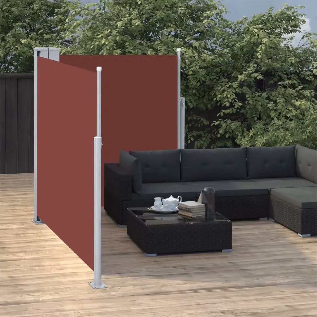 Berkfield Home Brown Retractable Polyester Roller Side Awning, W/H: 600 x 140 cm – 3