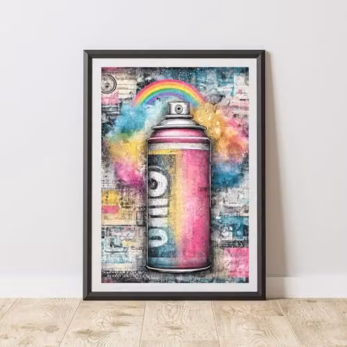 60 Second Makeover Limited Urban Street Art Spray Paint Graffiti Poster, Multicolour A3 Paper Wall Art