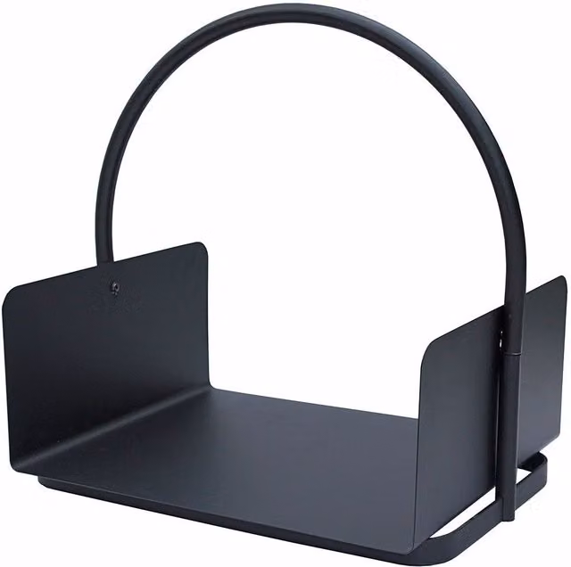 JVL Conway Black Metal Freestanding Log and Coal Holder