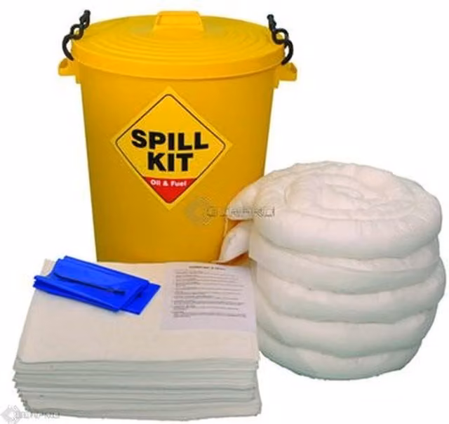 SERPRO 90 Litre Yellow Oil and Fuel Only Spill Kit in a Plastic Drum