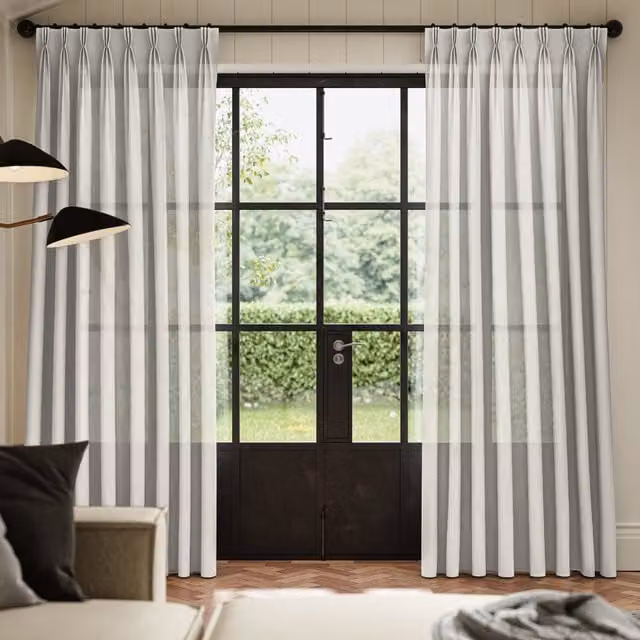 ANTE DECOR Karrika No Joins Sheer Made To Measure Curtains in Pearl