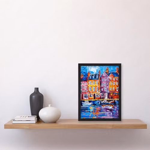 Artery8 Scarborough Harbour Yorkshire Landscape Framed Wall Art Print, Multicolour, W/H: 21 x 29.7 cm – 4
