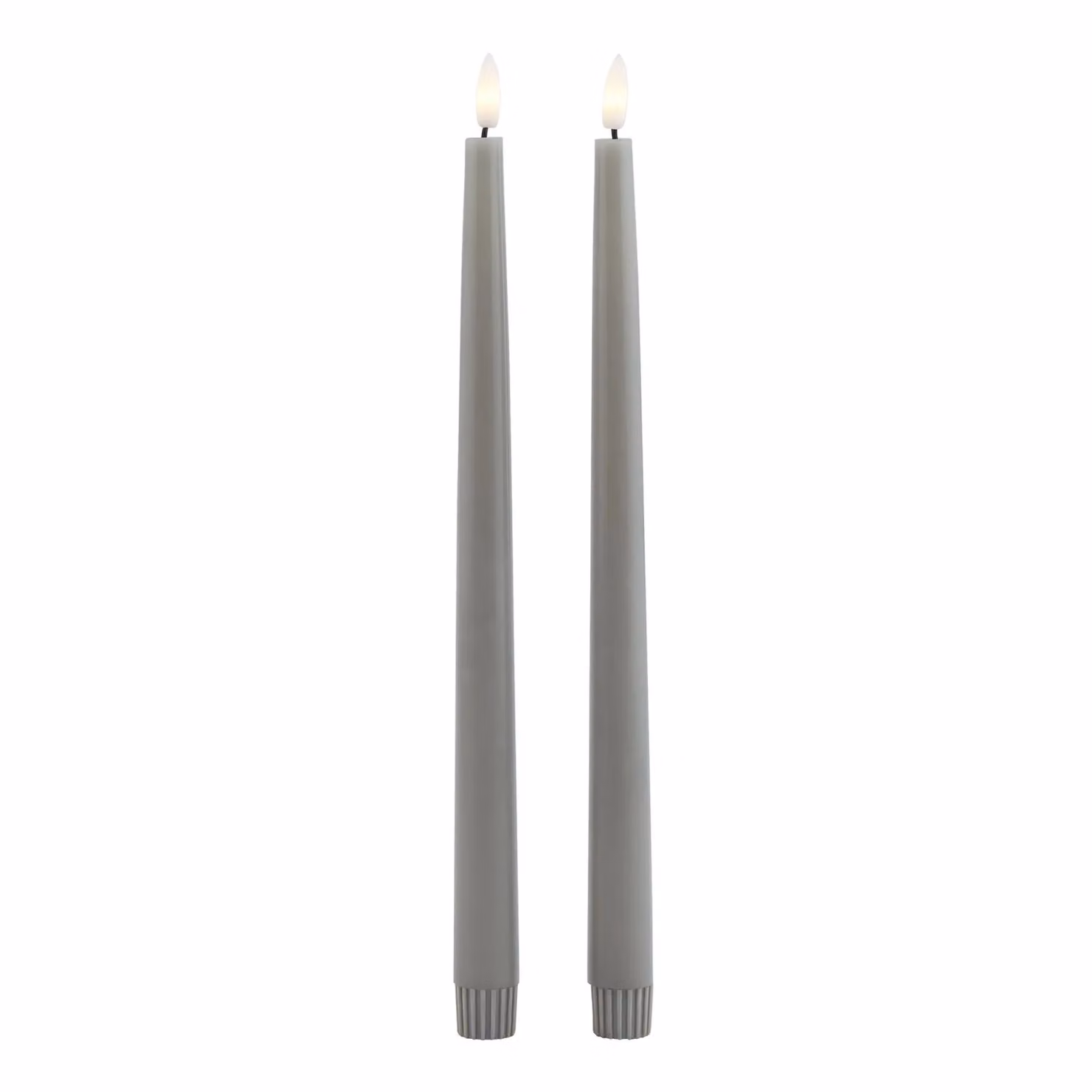 Love Lace Grey LED Wax Taper Dinner Candles, Set of 2 – 2