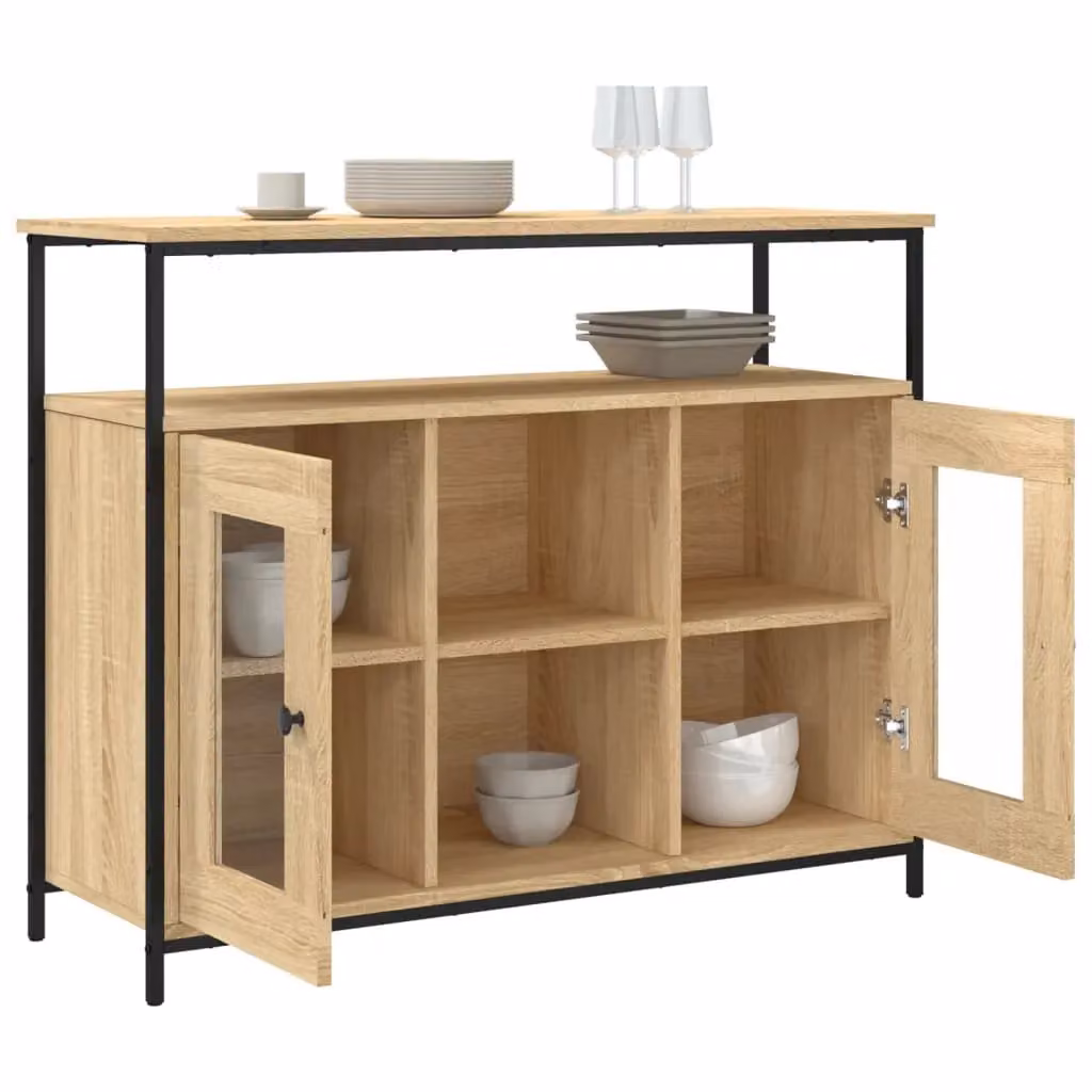 Berkfield Home Sonoma Oak Sideboard in Brown, W/D/H: 100 x 35 x 80 cm – 3