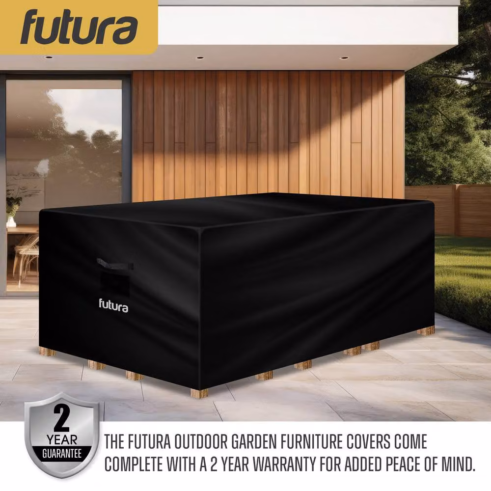 Futura Waterproof Black Polyester Corner Sofa Garden Furniture Cover W/D/H: 213 x 132 x 72 cm – 6